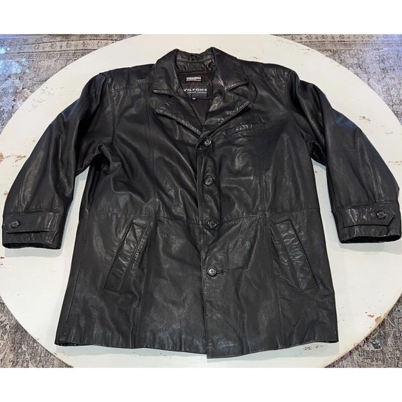 WILSONS Thinsulate Button Zip Out Liner Black Leather Jacket Men's Size M Coat - Picture 16 of 16
